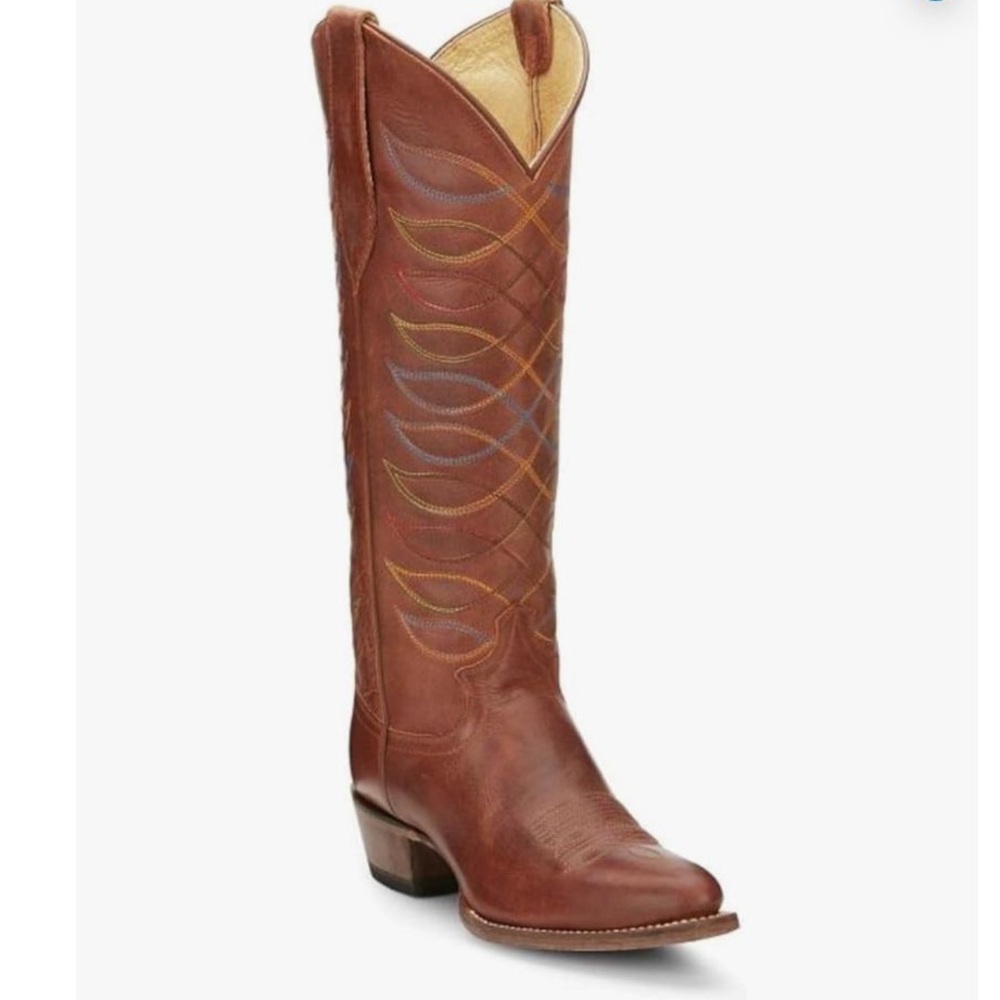 Justin Women Whitley Rustic Amber medium round toe western boots